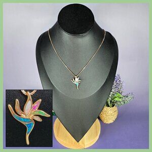 Dramatic Torch Pendant with Multi-Colored Opals in Rose Gold (NWOT)‎